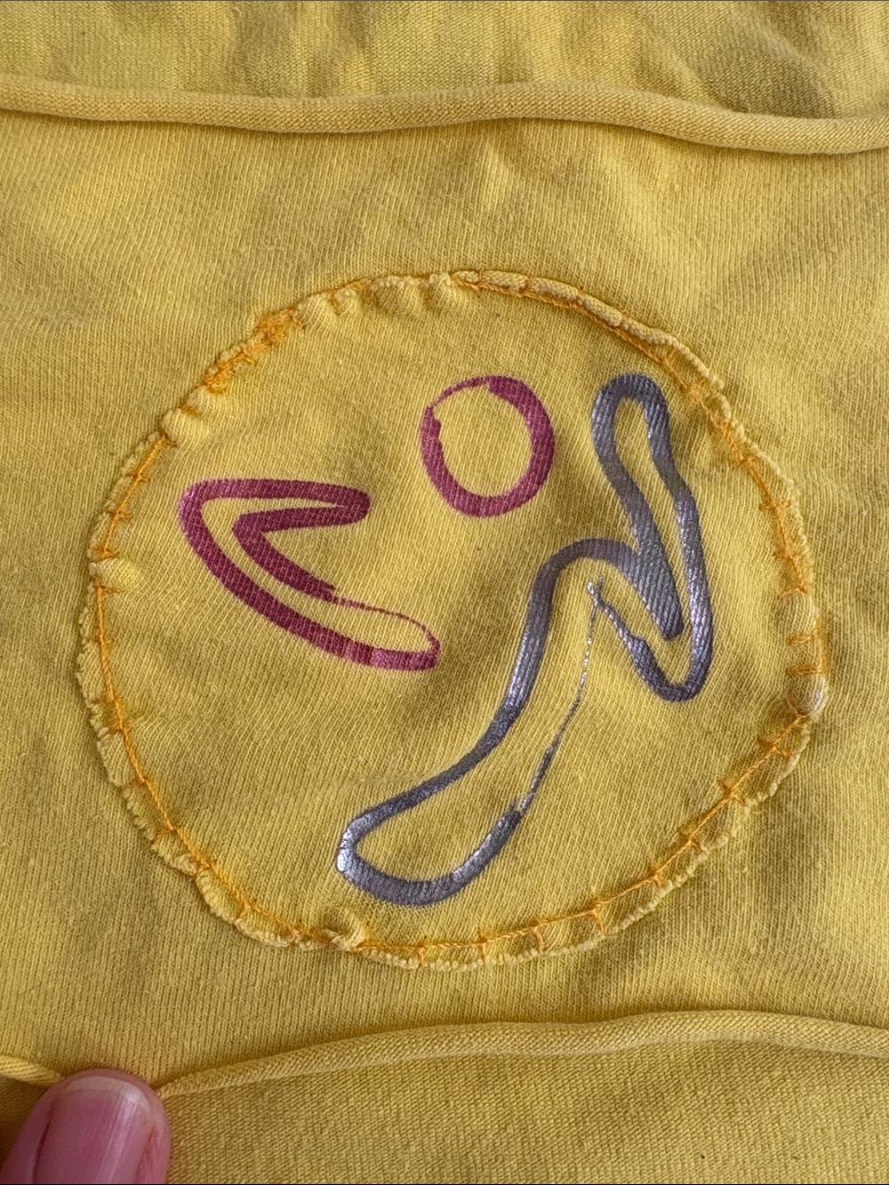 Zumba Fitness Yellow Halter Crop Top with Red Logo - Picture 3 of 3